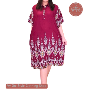 Vy Plus Size Casual Polo Dress/Midi Dress with Two side Pockets for Women 2xl-3xl
