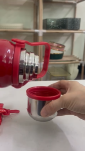 Fashion pop style stainless steel thermal flask bottle with cover and sling strap