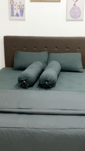 Bed Cover Set Sprei Polos Dark Grey - Ukuran Lengkap 90x200 - 200x200 - Fankay Bedcover