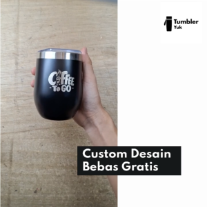 Mug Egg Custom Stainless Gelas Kopi Teh Tahan Panas Dingin Vacuum Coffee Cup 350ml Grafir Nama Logo Travel