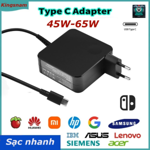 Bộ Sạc Nhanh 45W 65W Type C PD3.0 Tương Thích Với Lenovo ThinkPad Yoga 6 / HP Chromebook / Dell XPS / ASUS Acer / Xiaomi