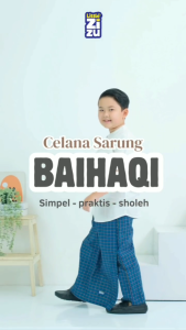 Sarung Celana Anak Baihaqi Motif Kotak-Kotak Bahan Yarnded Semi Woll Premium Nyaman by Little Zizu