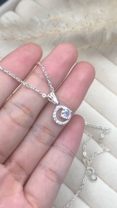 Dây Chuyền Bạc 925 Đính Đá Nhân Tạo Cao Cấp Bạc Hiểu Minh DMD534