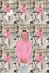 TW20893  เสื้อแขนยาว ระบาย คอบัว 2 ชั้น ..