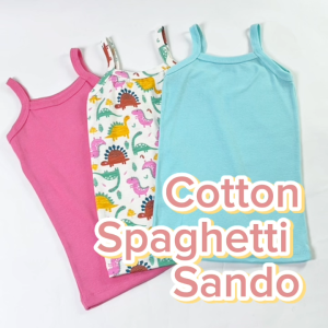 BigboxPH Kids Pure Cotton Spaghetti Sando for Girls 1-8 Years Old