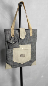 Tas Wanita Terbaru Model Tote Bag Kasual Penutup Resleting Bahan Kanvas