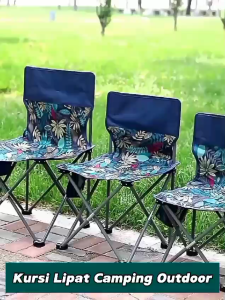 Kursi Lipat Portable Ukuran M & L Free Pouch / Folding Chair Stool / Bangku Santai Lipet Praktis Bahan Berkualitas / Tempat Duduk Travelling Outdoor Indoor Untuk Camping Gunung Berkemah Mancing Pantai Taman Multifungsi Kokoh Awet - GP Mall