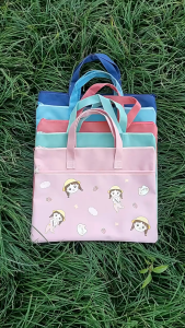 Túi Cặp Sách Vải Canvas Đa Năng Đựng Sách Vở Đồ Dùng Học Tập Chống Thấm Nước Đi Học Thêm Cho Bé