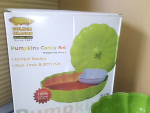 Tempat Permen/Makanan Ringan Melamine Party Set Labu PS0303 / Golden Dragon
