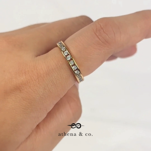 Athena & Co. 18k Gold Plated Kristina Wedding Band Ring with Jewelry Box