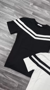 Áo thun nam cổ tròn thêu họa tiết phối 2 viền chất vải cotton thun lạnh co giãn 4 chiều mấu mới nhất cao cấp siêu đẹp