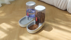 Furiri 3.8L Pet Automatic Water & Food Dispenser Automatic Pet Cat Dog Drinking Fountain Large Capacity Food Feeder