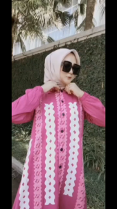 Ariefa Batik - Gamis Twill Rayon Premium Model Kancing Terbaru Syari Kekinian Batik Cap