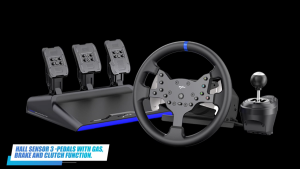 PXN V99 Force Feedback Gaming Steering Wheel Racing Simulator with Hall Magnetic 3 Pedal and Manual 6+1 Gear Shifter