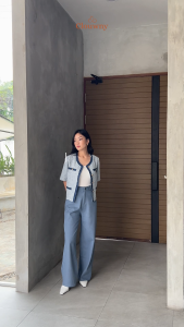 Clouwny Portland Tweed Top Atasan Wanita Outer Korean Look