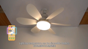 Ceiling Fan Light With Remote Control 6 Blades 3 Speeds Adjustable Electric Fan Silent Bedroom Fan With Light Crystal Lamp Shade Mini Ceiling Fan