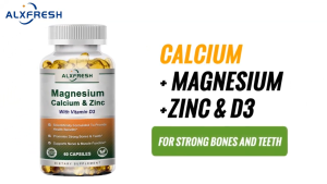 Alxfresh 3X Calcium Magnesium Zinc Vitamin D3 for Promotes Bone&Muscle&Nervous System Health Cell Growth Increase Immunity Diet