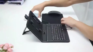 【MY STOCK】Portable Wired Keyboard Mouse Set Type-C/Micro-Usb With Leather Cove For Mobile Phones Huawei Xiaomi Vivo Oppo