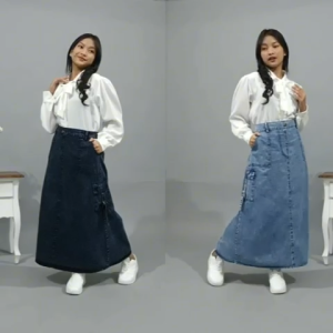 rok jeans anak cewek viral jeans cargo usia 5-17 tahun