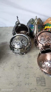 Asbak Sultan Bahan Logam Tutup Geser Ashtray Vintage Tahan Karat