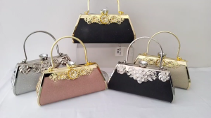 Tas Pesta Import Diamond Farnell Clutch Wanita Permata Bunga Mewah 2908/2907/2929/2936