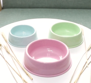 Chén ăn cho Chó Mèo bằng rơm lúa mì và nhựa PP (mẫu mới) - Love Pets Shop