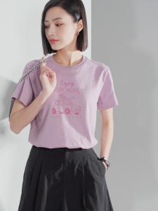 GIORDANO Áo Phông Nữ Du Lịch In 100% Cotton Tee Cổ Tròn Tay Ngắn Mùa Hè Đơn Giản Cơ Bản Thời Trang Áo Phông Free Shipping 13394202