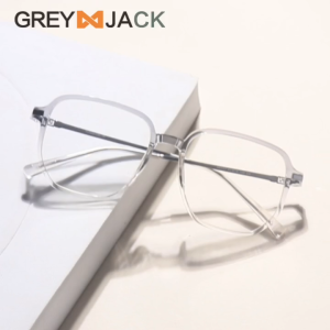 Grey Jack Frame Kacamata Kotak Bahan Titanium Pria Wanita Bisa Minus Antiradiasi Blueray Photocromic 95037