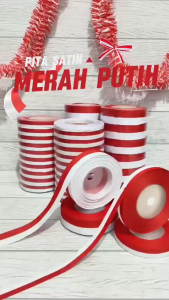 Pita satin merah putih 1/2 inci / hiasan 17 agustusHUT RI / pita kain