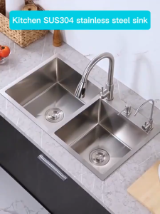 XTEN Sink Stainless for Kitchen Double Sink Heavy Duty Small Single Lababo Stainless Complete Set Kitchen Sink