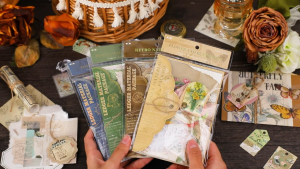 Poppys Studio - (5D11) 90pcs (1 Pack) Kertas Hias Jurnal Vintage Journal Seri Narasi Retro Scrapbook