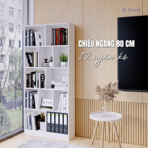 Kệ Sách Gỗ Đứng Đa Tầng Màu Nâu FB73 FIVO Gỗ Chống Ẩm Cao Cấp Diện Tích Rộng Rãi Để Sách A4 Các Tập Hồ Sơ Lớn