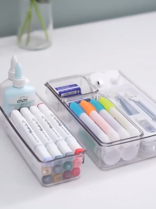 Drawer Storage Compartment Transparent Plastic Compartment Free Combination Tableware Sorting Box Organizer