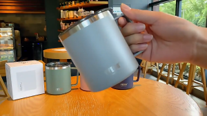TYESO 400ml Stainless Steel Coffee Mug with Lid | Insulated Thermal Cup for Hot & Cold Drinks | Tea Cup