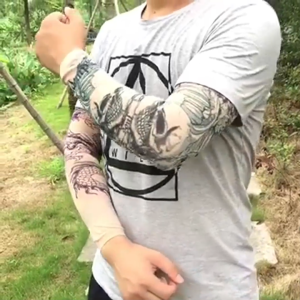 Găng ống tay găng tay chống nắng in hình xăm bao tay chống nắng hình xăm1 găng-NIEVE