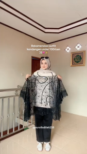 Set kebaya outer tille pita cantik mix rok lilit polos kondangan wisuda bridesmaid