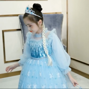 Funny Go ชุดเจ้าหญิง ชุดเจ้าหญิงโฟรเซ่น ชุดโฟรเซ่น เสื้อผ้าเด็กผู้หญิง เครื่องแต่งกายคอสเพลย์ แฟนซี คริสต์มาส