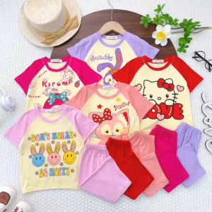 Bộ Lửng Thun Lạnh Minky Mon Cho Bé Gái Dễ Thương Mát Mẻ Thoáng Mát Cho Bé Từ 9-27kg