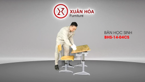Bộ bàn ghế học sinh điều chỉnh được tư thế ngồi Xuân Hòa BHS-14-04CS