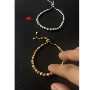 Gelang Serut Bola Xuping Gold Silver Model Terlaris Fashion Wanita Simple Kekinian | PUSAT TIMUR