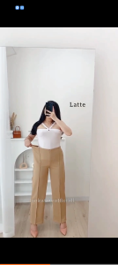Celana Wanita Kulot Garis Basic HW Irene Cullotes Scuba Wide Leg Kulot Premium