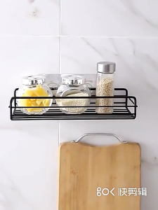 ชั้นวางของเหล็กสามเหลี่ยม ชั้นวางของสี่เหลียม เข้ามุม ติดผนัง ไม่เจาะผนัง สำหรับห้องครัวและห้องน้ำ และเก็บของจิปาถะ