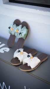 Sandal Selop Jelly Slip Flat Wanita Import Motif Pita Bunga Fashion Wanita PCU 2088