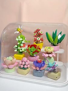 Mainan Blok Mini Sukulen Edukatif DIY Flower Block Pot Tanaman Block Toy Bricks Mini Balok Kreatif