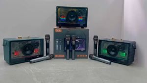 (พร้อมส่ง รับประกัน) ลำโพงบลูทูธไร้สาย แถมไมค์ลอย2อัน ลำโพงคาราโอเกะ เบสแน่น SK-2066 มีสายสะพาย ตู้โปร่งใส 30W