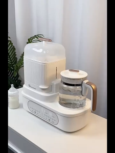 เครื่องอุ่นนมและฆ่าเชื้อโรค เครื่องอบแห้งขวดนม สามารถนึ่งและตุ๋นได้ในเครื่องเดียวสามารถใช้งานได้หลากหลาย มาพร้อมระบบอบแห้ง ไอน้ำ รุ่นดิจิตอล อุ่นอาหารได้ปลอดสารพิษ มีไฟกลางคืน เครื่องนึ่งขวดนม ตู้อบขวดนมอบไอน้ำฆ่าเชื้อ ด้วยความจุขนาดใหญ่ถึง 1200ML สามารถเ