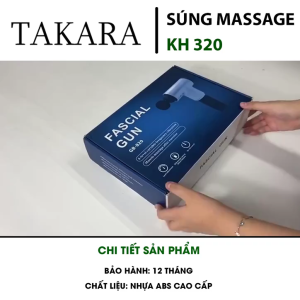 Máy massage cầm tay máy mát xa toàn thân Takara GB-820 với 4 đầu thay thế và 6 cấp độ giảm đau mỏi cơ