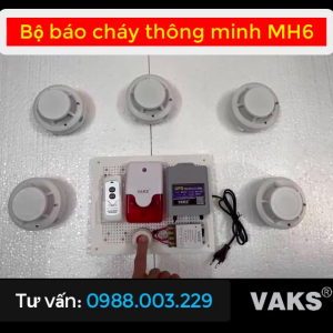 Bộ báo cháy không dây thông minh - MH6- tích hợp 3 đầu báo khói chống bao giả