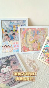 2 in1 Sanrio 154 Pieces Jigsaw Puzzle With Photo Frame 20x25cm Kuromi Melody Cinnamaroll Present Gift For Children-T229