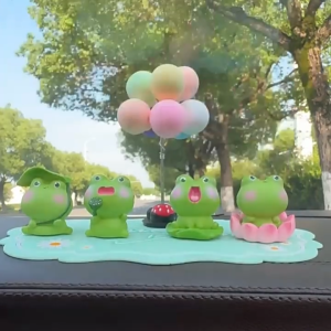 Mô hình ếch xanh giả đá dễ thương trang trí bàn làm việc tủ sách quà tặng tiểu cảnh taplo ô tô